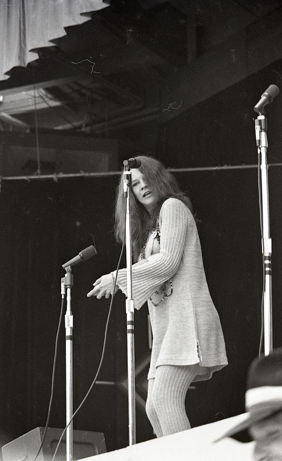 Janis Joplin Bent Over Mic While Photograph by Jill Gibson - Fine Art ...