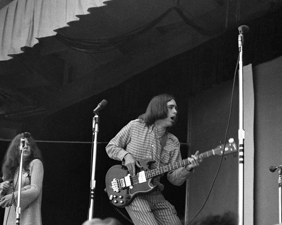Janis Joplin Photograph - Janis Joplin, Sam Andrew And Peter Albin Performing On Stage At Monterey International Pop Festival by Globe Photos