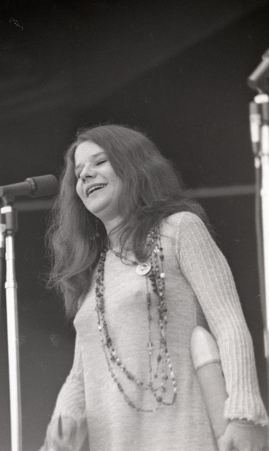 Janis Joplin Smiling Into Microphone Photograph by Jill Gibson - Fine ...