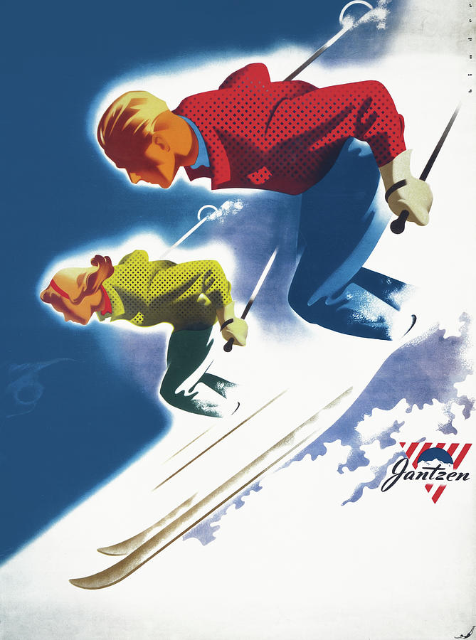 Jantzen By Binder Man And Women, Ski 1947 Digital Art by Print Collection Jantzen By Binder Man And Women, Ski 1947 Digital Art by Print Collection