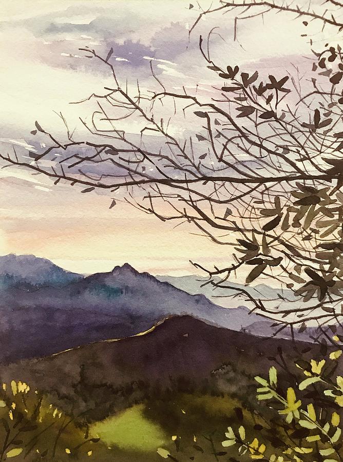 Sky Painting - January Sunset - Santa Monica Mountains by Luisa Millicent Sky Painting - January Sunset - Santa Monica Mountains by Luisa Millicent