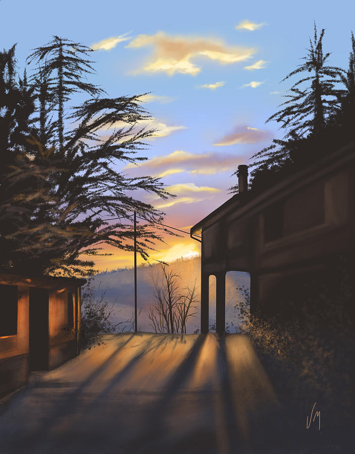 January sunset Painting by Veronica Minozzi