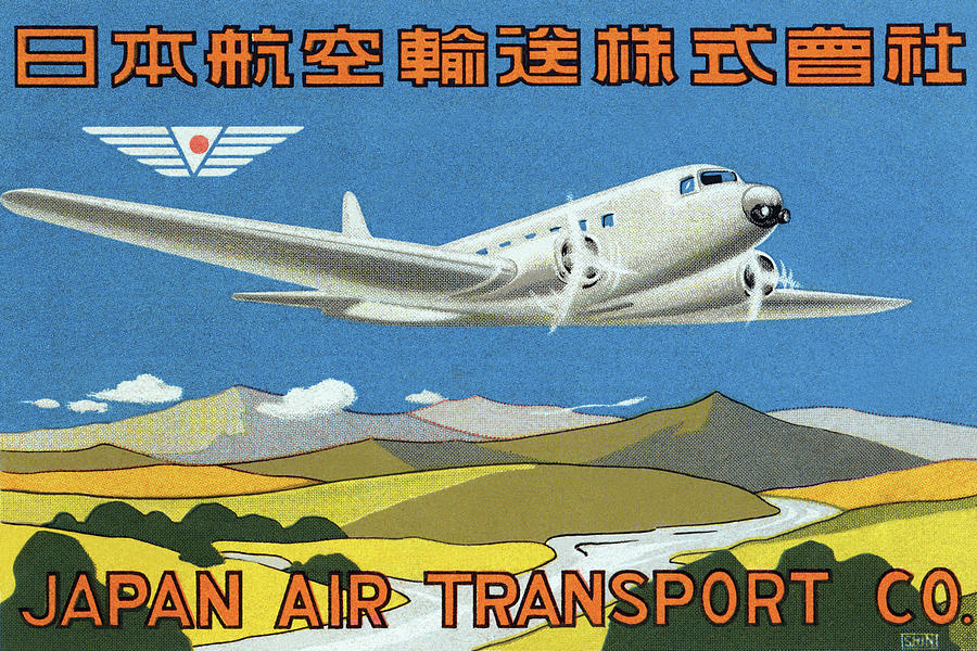 Japan Air Transport Label Painting by Unknown