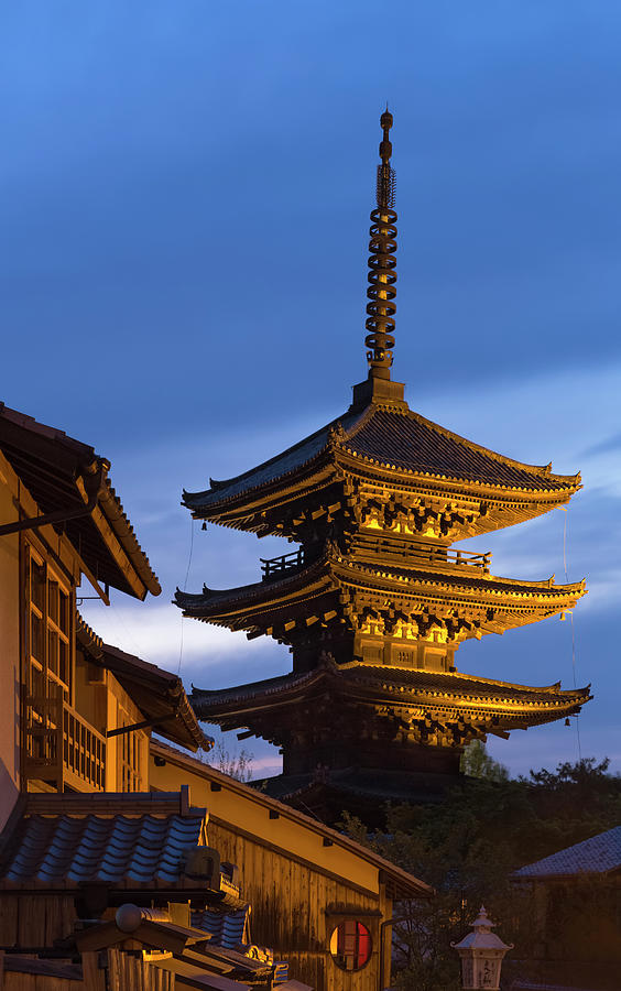 Japan, Kyoto, Yasaka Pagoda Digital Art by Mark Thomas