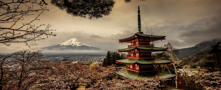 Japan, Mount Fuji And Chureito Pagoda Digital Art by Maurizio Rellini ...