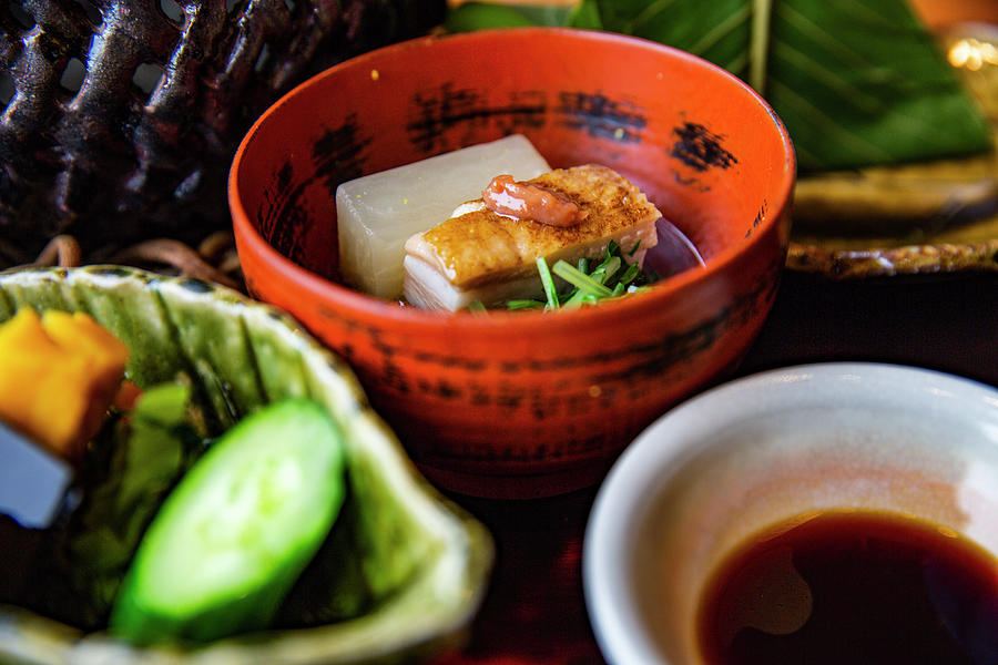 Japanese Dish With Pork Belly Photograph by Karen Thomas