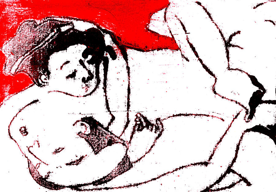 Japanese Erotic Print Bold Version 16 Digital Art by Edgeworth Johnstone