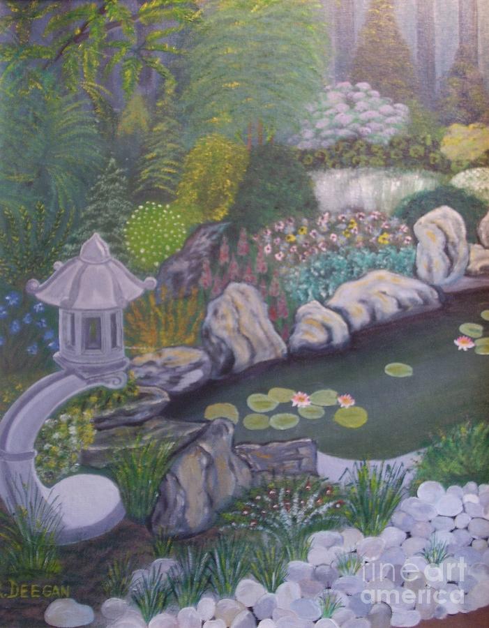 Japanese Garden - 086 Painting by Raymond G Deegan