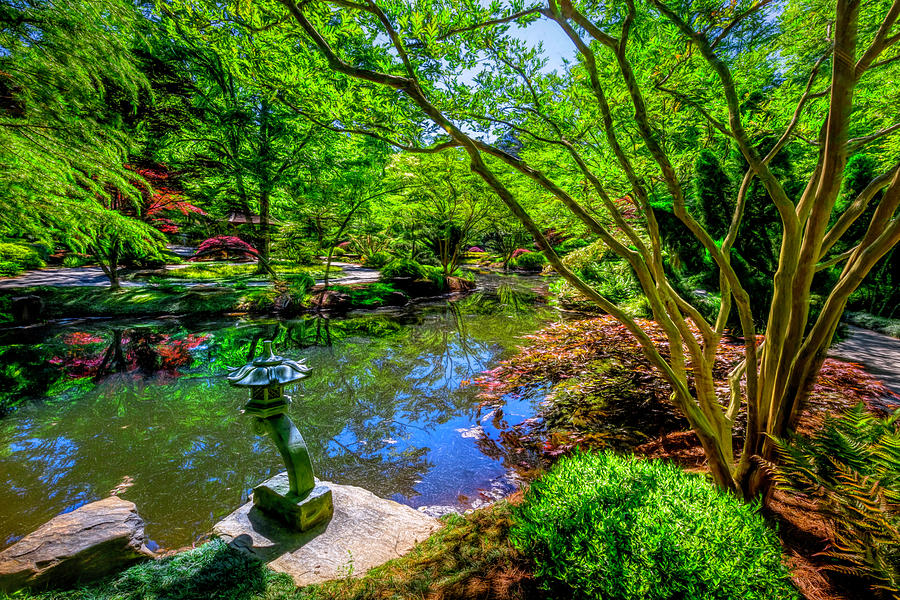Fall Photograph - Japanese Garden at Gibbs by Debra and Dave Vanderlaan