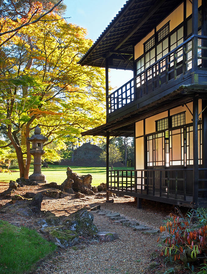 Japanese Garden Tea House Vertical Photograph by Gill Billington