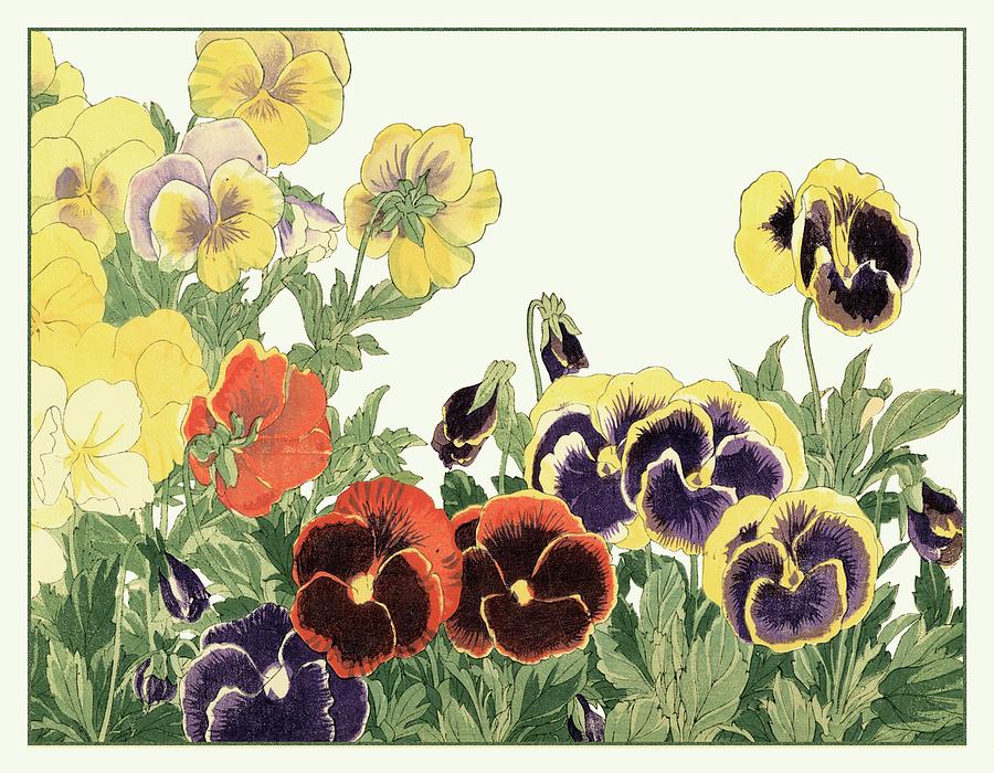 Flower Painting - Japanese Garden V by Konan Tanigami