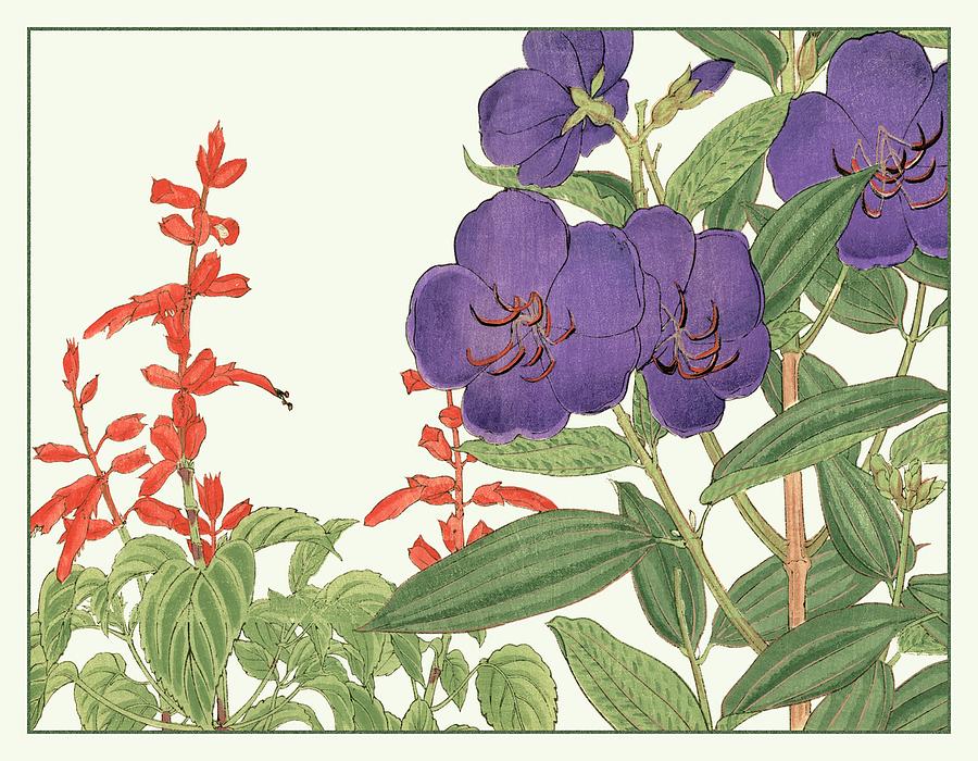 Flower Painting - Japanese Garden Vi by Konan Tanigami