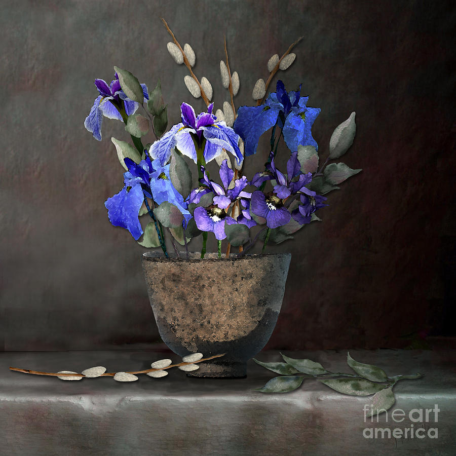 Japanese Iris and Willows by J Marielle Japanese Iris and Willows by J Marielle