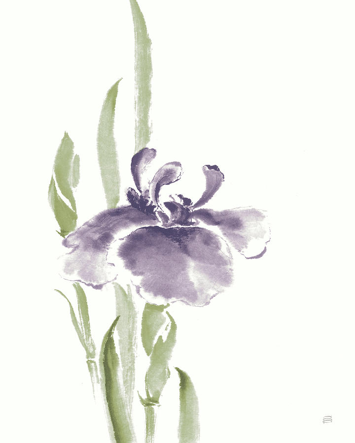 Flower Painting - Japanese Iris II Purple Crop by Chris Paschke