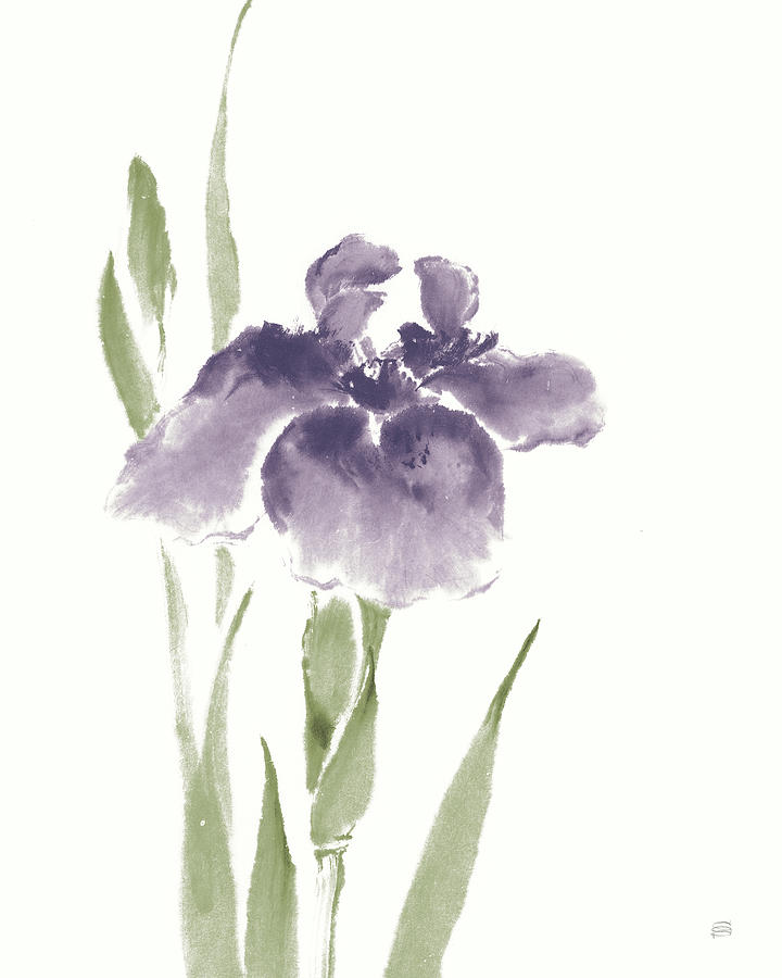 Flower Painting - Japanese Iris IIi Purple Crop by Chris Paschke