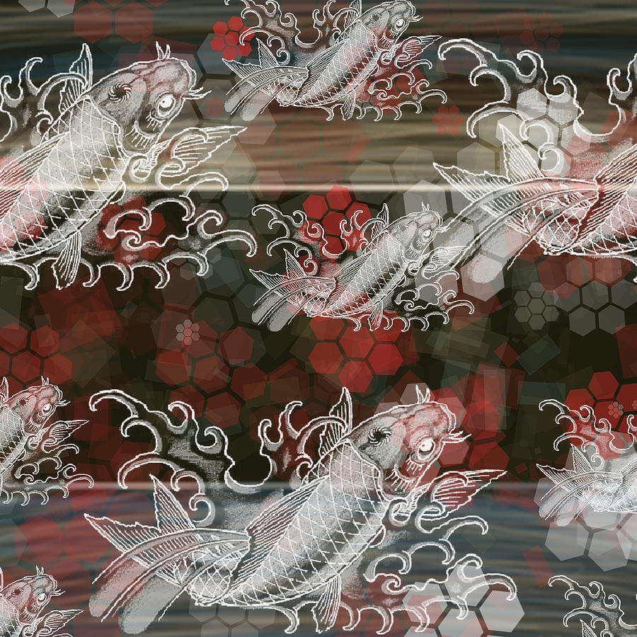 Japanese Koi Fish Pattern Painting by Marshal James - Pixels