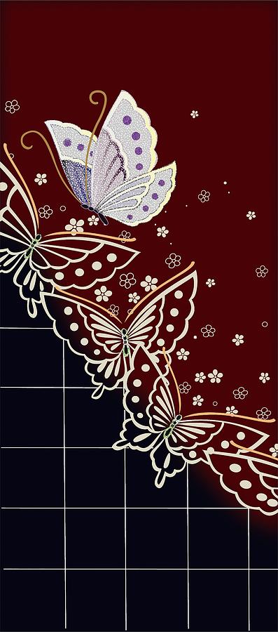 Butterfly Digital Art - Japanese Modern Interior Art #106 by ArtMarketJapan