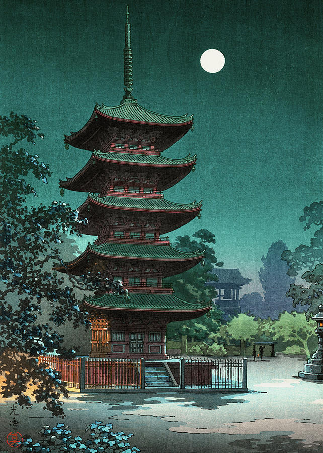 Japanese night scene Painting by Ad - Fine Art America