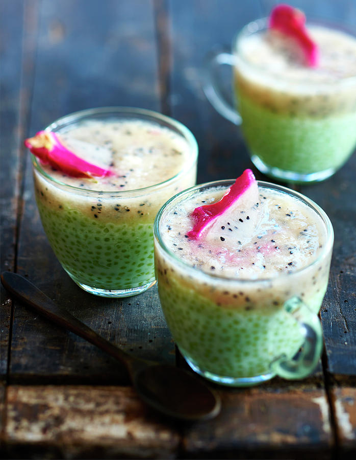 Japanese Pearls With Coconut Milk And Pitahaya Photograph by Deslandes