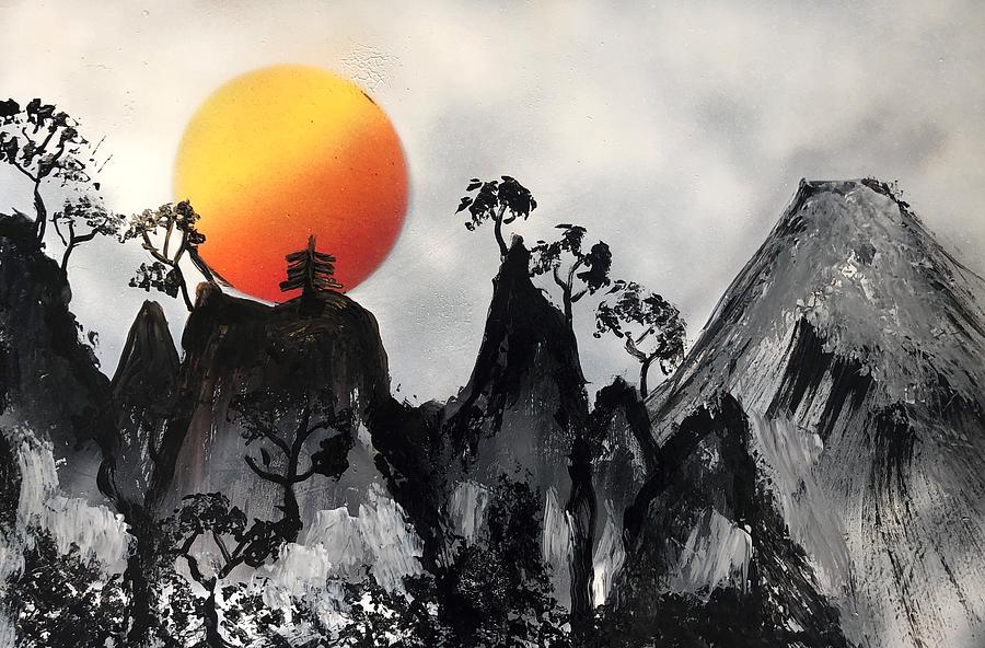 Japanese Sun Painting By Fred Bahrabadi Fine Art America   Japanese Sun Fred Bahrabadi 