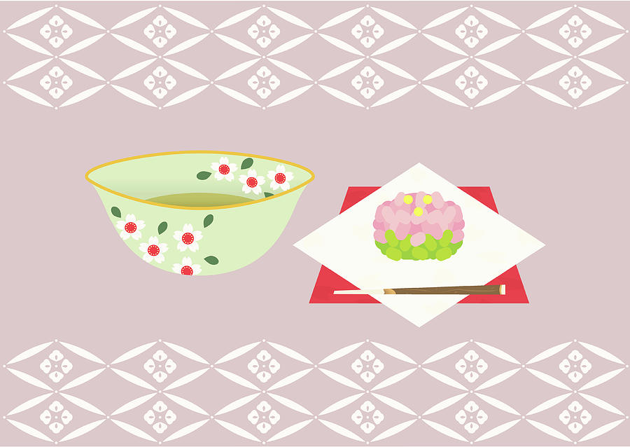 Japanese Tea And Sweets, Painting Digital Art by Daj