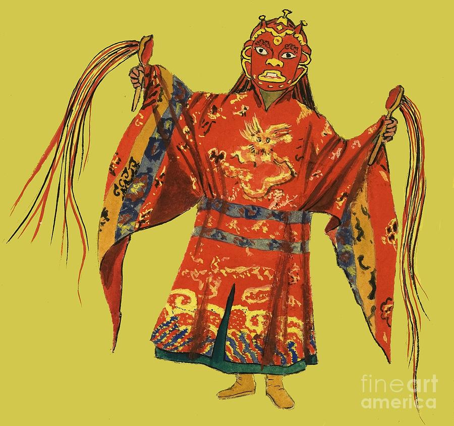 Japanese Theatrical Costume Painting by Dan Escott