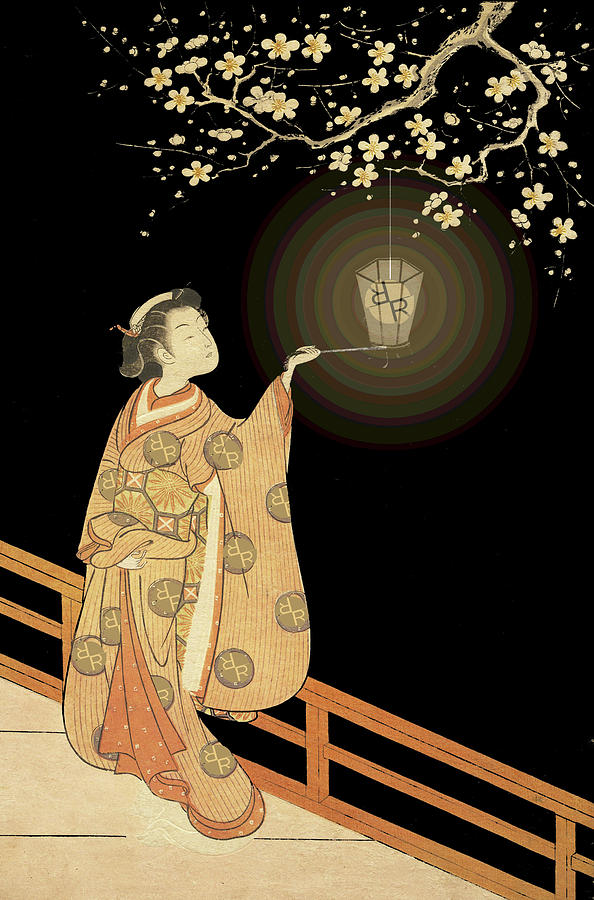 Japanese Woman Rise Rubino Light Painting by Tony Rubino