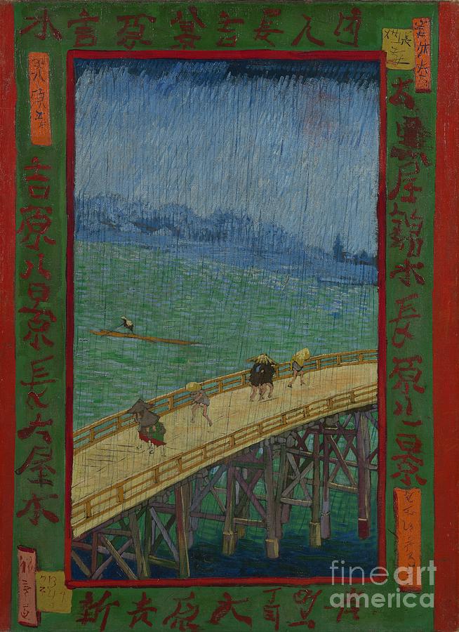 Japonaiserie: The Bridge In The Rain Painting by Vincent Van Gogh