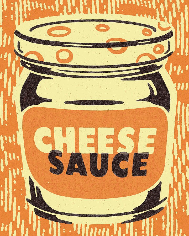 Cheese Drawing - Jar of Cheese Sauce by CSA Images