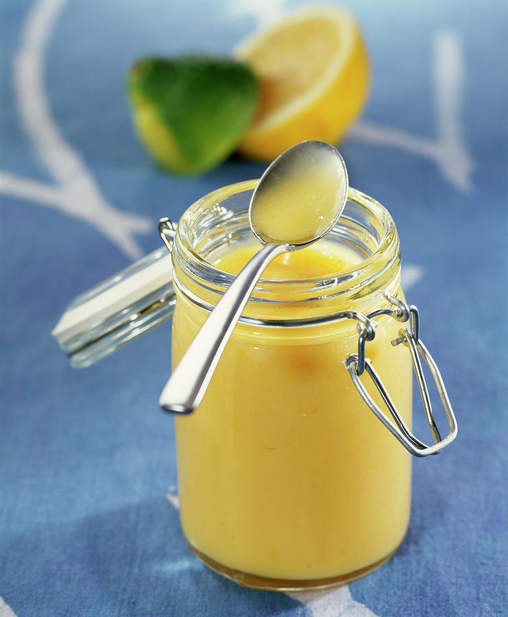 Jar Of Lemon-lime Curd Photograph by Leser
