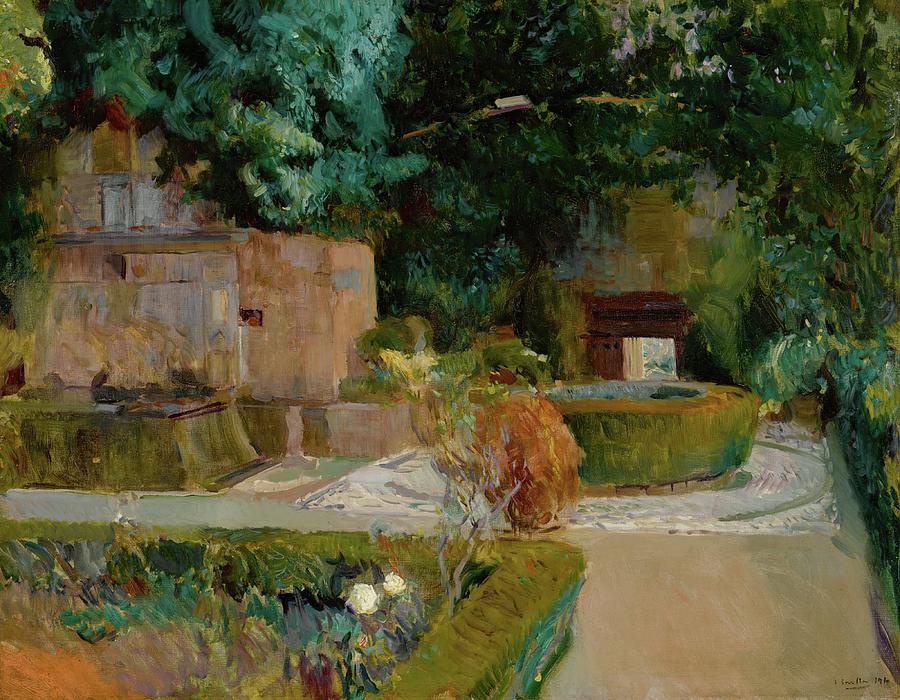 Jardin De Los Adarves, Alhambra, Granada Painting by Joaquin Sorolla ...