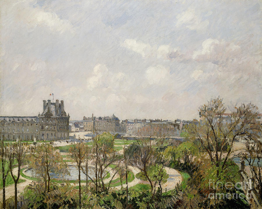 Jardin Des Tuileries, Spring Morning; Jardin Des Tuileries, Matin, Printemps, 1900 Painting by Camille Pissarro