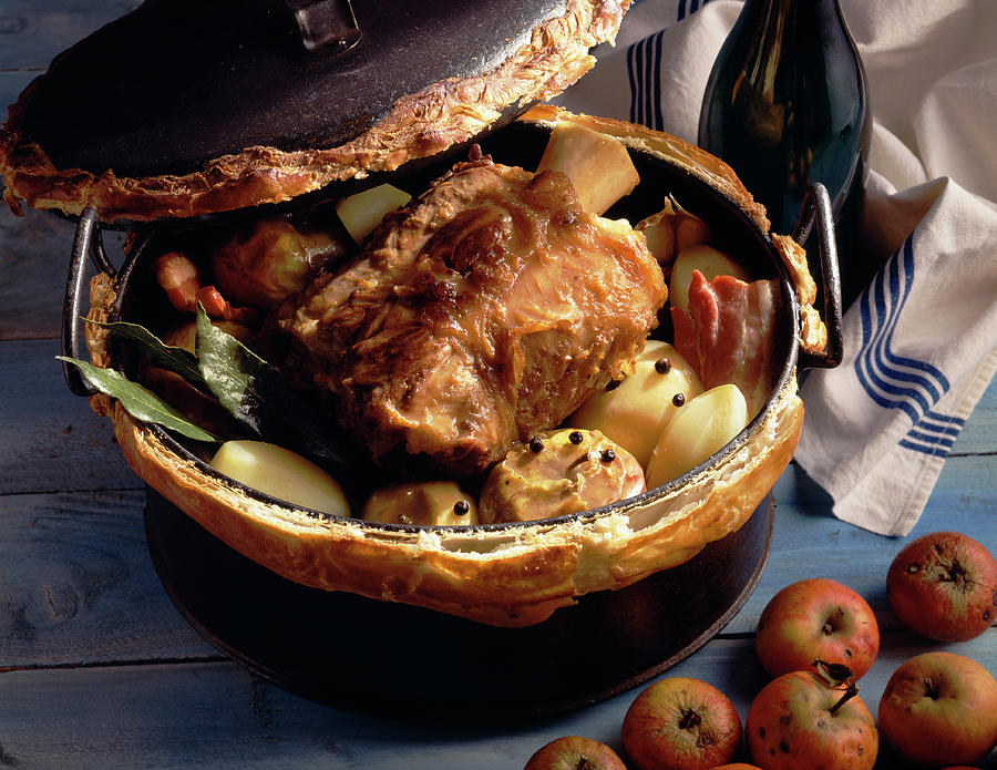 Jarret De Veau Aux Pommes Knuckle Of Veal With Apples Photograph by Hussenot Photocuisine