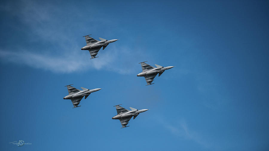 JAS 39 Gripen in a flyover show at Uppsala Garnison 08/25/2018 Photograph by Torbjorn Swenelius
