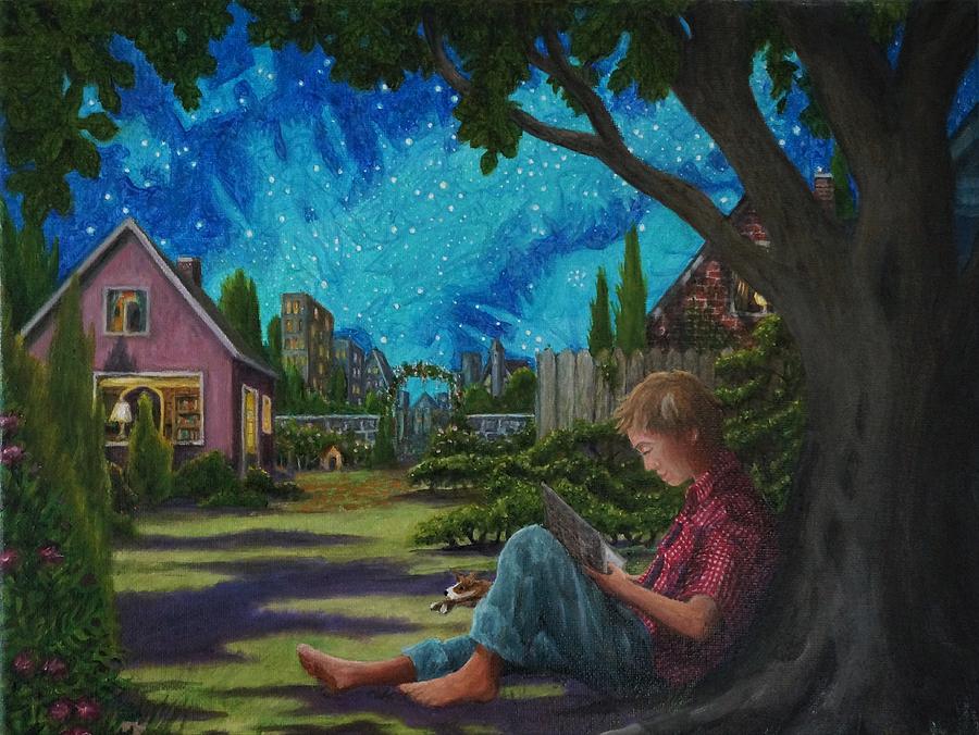 Reading Painting - Jason Under the Fig Tree by Matt Konar