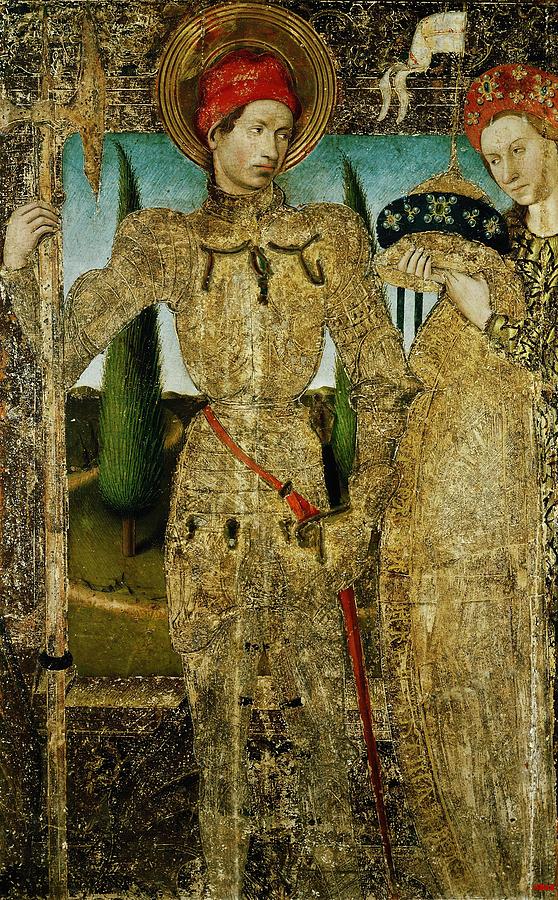 Jaume Huguet Painting - Jaume Huget / Saint George and the Princess, 1448, On wood. Jaume Huguet . Jaime Huguet. by Jaume Huguet -c 1414-1492-