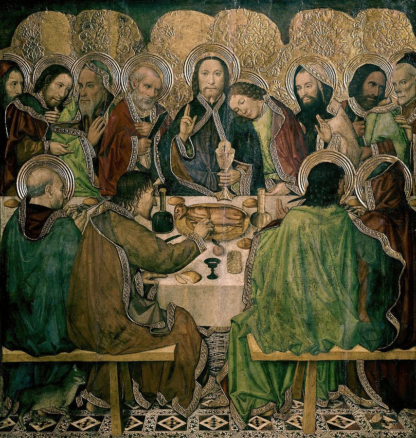 JAUME HUGUET Last Supper, Ca. 1463-1470/1475. Painting. JAIME HUGUET . JESUS. JUDAS KISS. Painting by Jaume Huguet