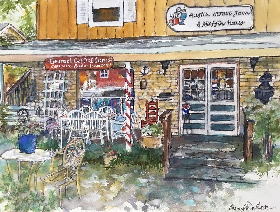 Java and Muffin Haus Painting by Cheryl Wallace