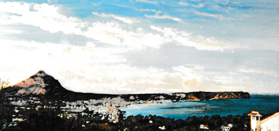 Javea Spain And Montgo Mountain Painting by Mackenzie Moulton