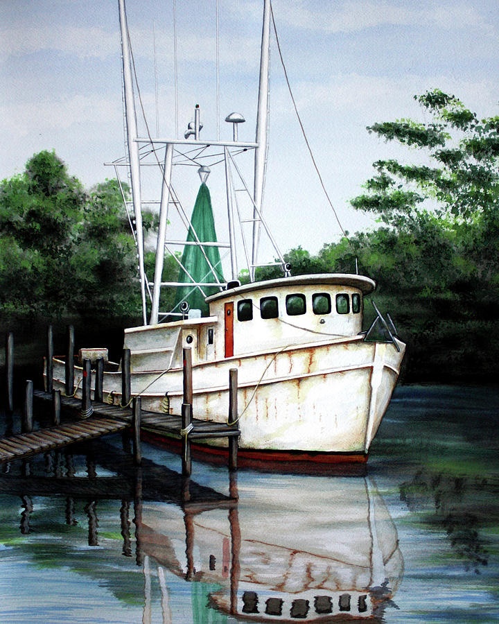 Transportation Painting - Jax Shrimp Boat by Patrick Sullivan