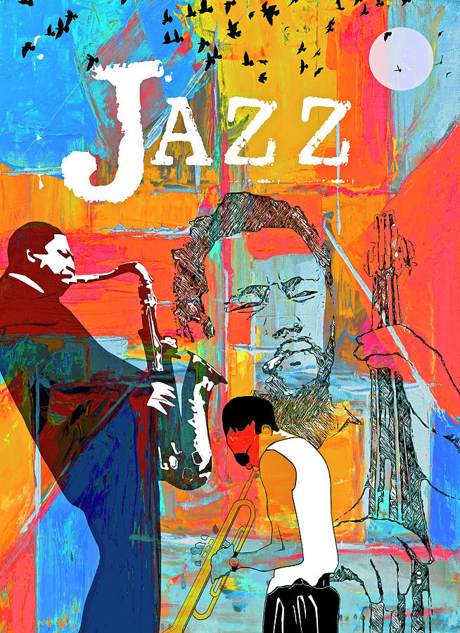 Collage Digital Art - Jazz Greats by Regina Wyatt Collage Digital Art - Jazz Greats by Regina Wyatt
