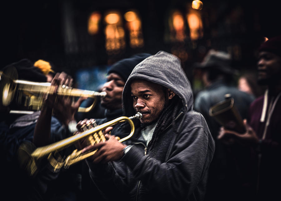 Street Photograph - Jazz In The Street Of New Orleans by Marco Tagliarino
