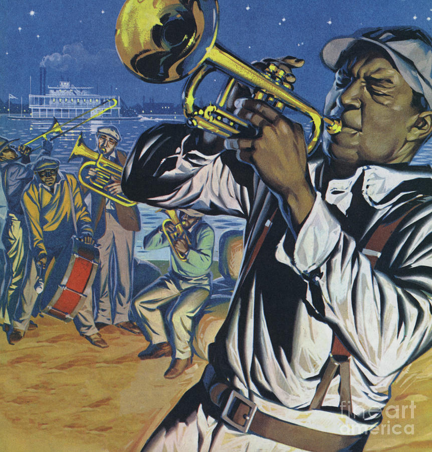 Jazz men of New Orleans Painting by Angus McBride