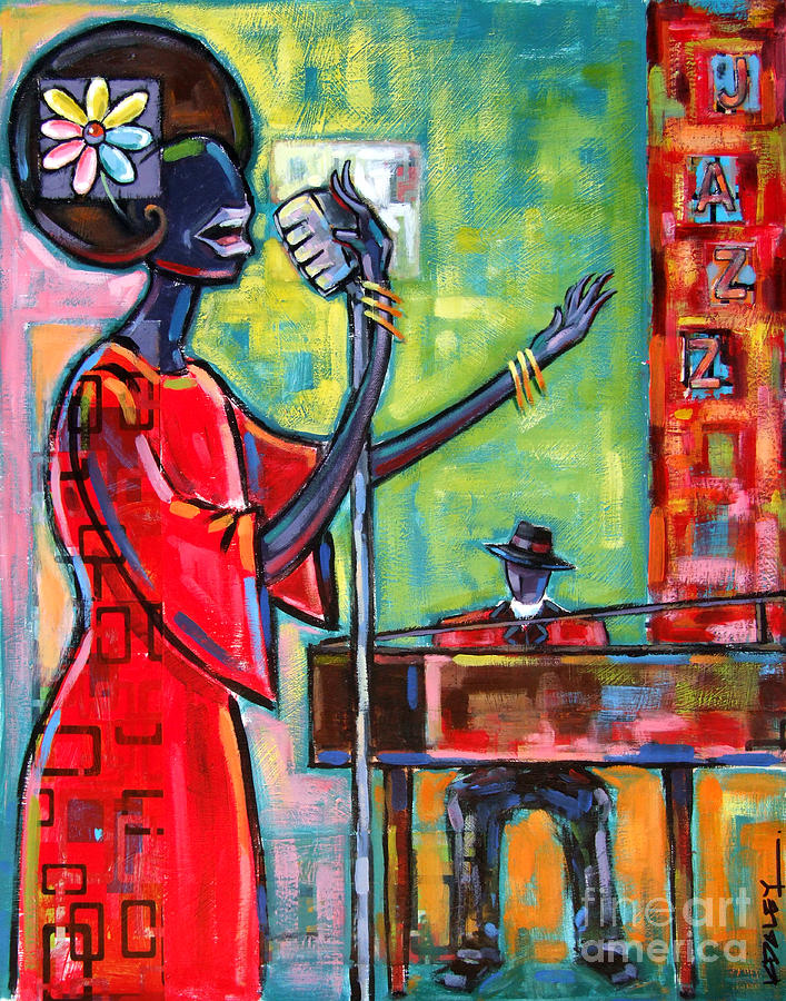 Nina Simone Painting - Jazz Singer by Ken Daley