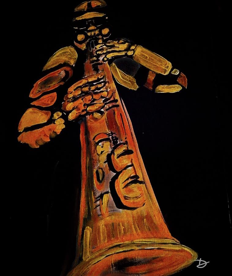 Music Painting - Jazzman by Debora Lewis