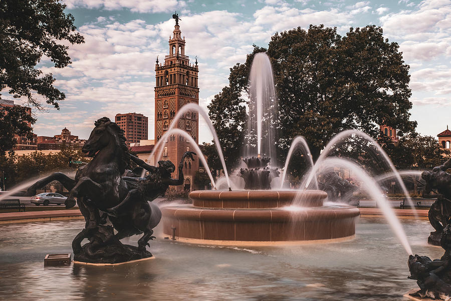 JC Nichols Fountain in the KC Plaza Photograph by Gregory Ballos