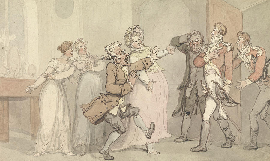 Jealousy, Rage, Disappointment... Drawing by Thomas Rowlandson