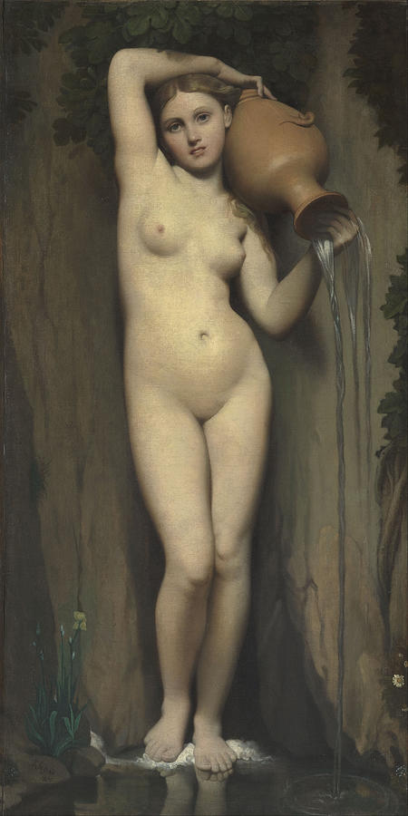 JEAN AUGUSTE DOMINIQUE INGRES La Source The Spring. Date/Period 1820 - 1856. Painting by Jean Auguste Dominique Ingres