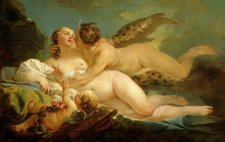 Jean Baptiste Marie Pierre / Diana and Callisto, 1745-1749, French School. Jupiter. Painting by Jean-Baptiste Marie Pierre -1714-1789-