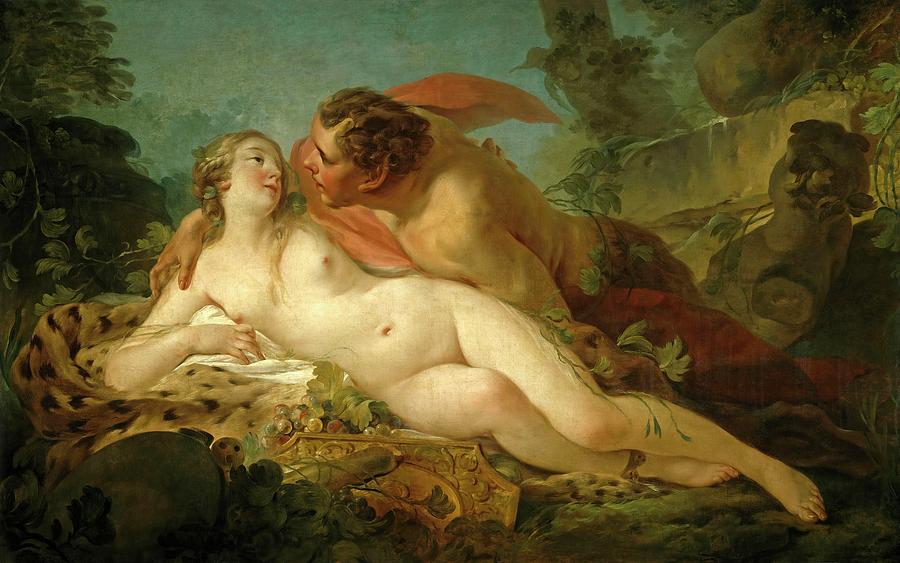 Jean Baptiste Marie Pierre / Jupiter and Antiope, 1745-1749, French School. Painting by Jean-Baptiste Marie Pierre -1714-1789-